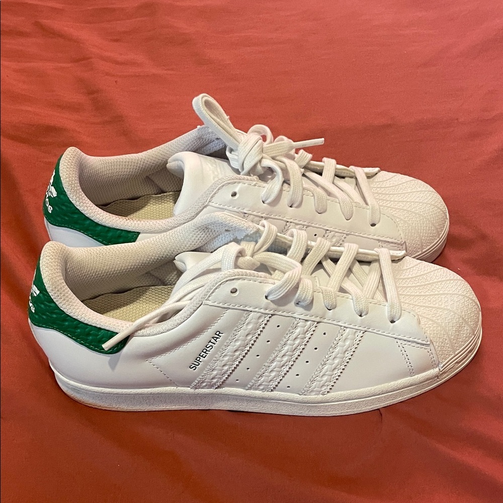 Adidas Superstar White with Green Detail